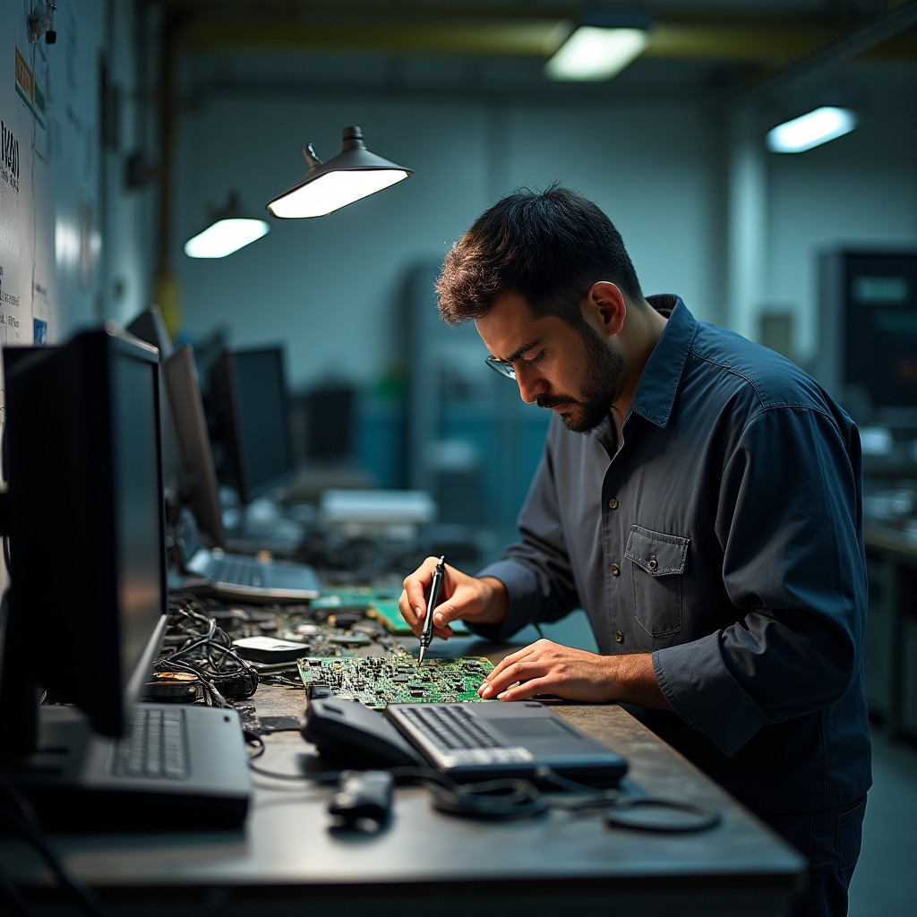 Electronic waste prepared for proper recycling processing