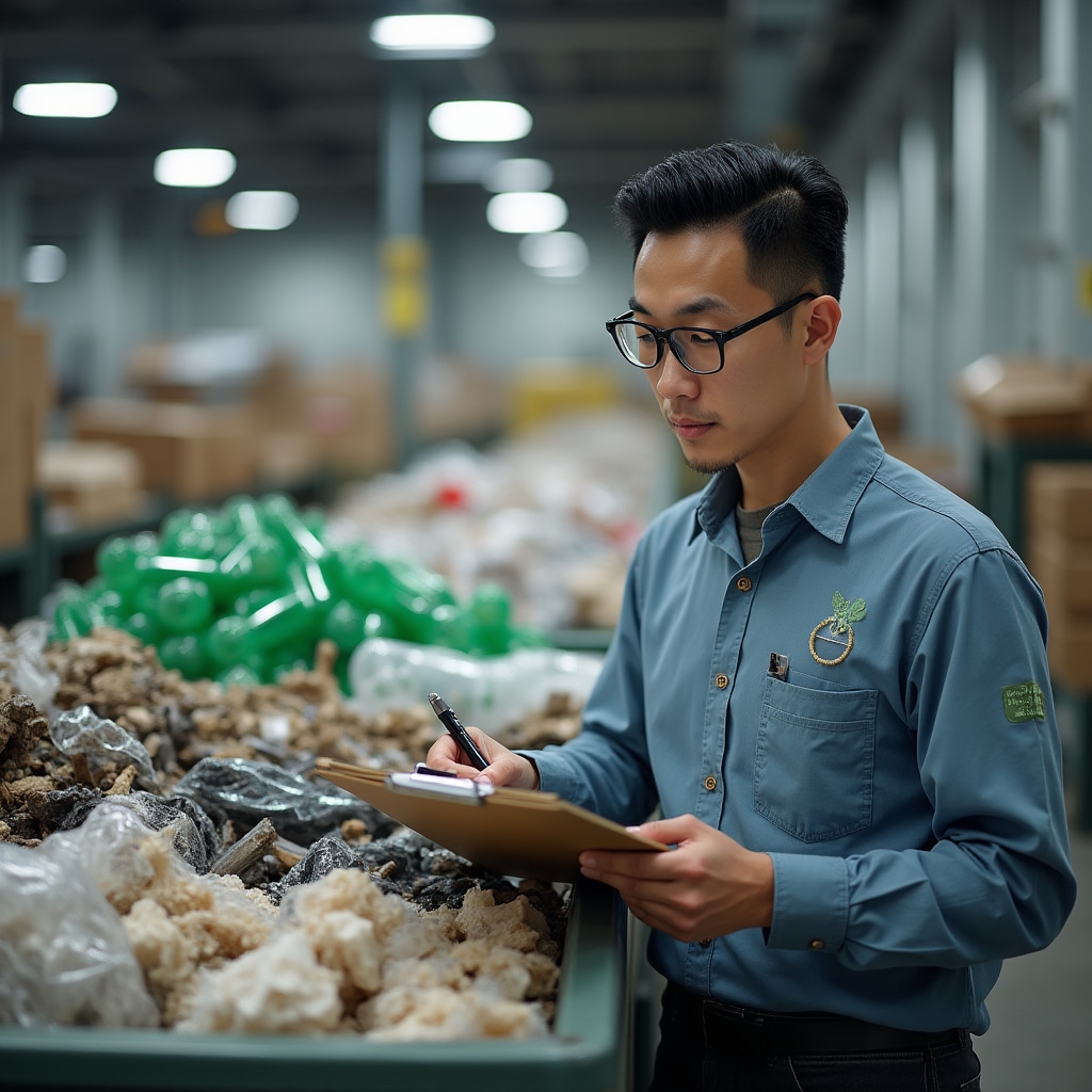 Separated recyclable materials ready for processing